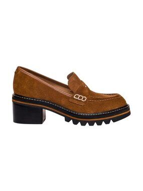 Bernardo Selma Suede Slip On Penny Loafers Womens 10M Cognac Brown